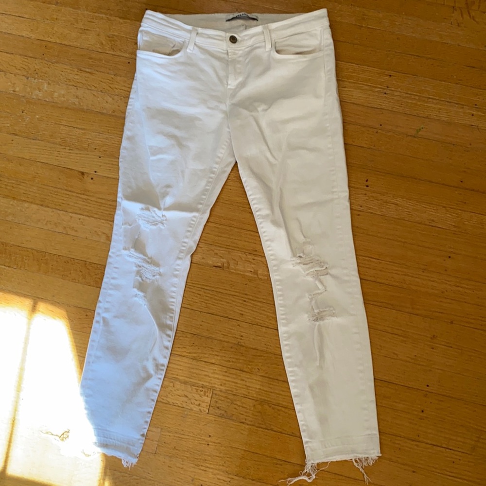 🤍 J Brand Distressed White Jeans
